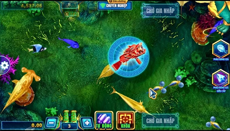 Sử dụng các nút chức năng để trải nghiệm bắn cá thú vị